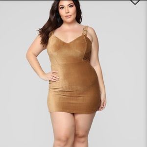 Desert Daze Corduroy Dress - Brown